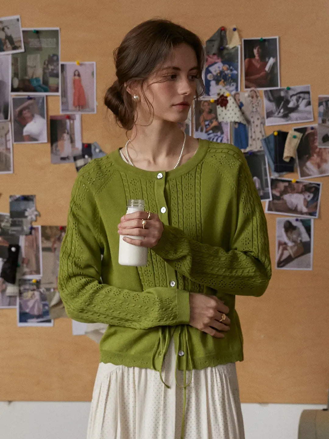 Winifred Round Neck Linen Cardigan