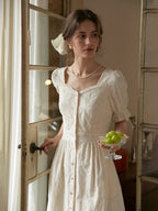 Ayra Sweetheart Neck Puff Sleeves Dress