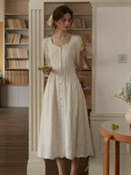 Ayra Sweetheart Neck Puff Sleeves Dress