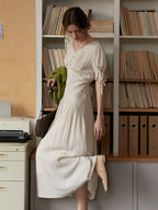 Emiliana V-Neck Accordion Pleats Dress