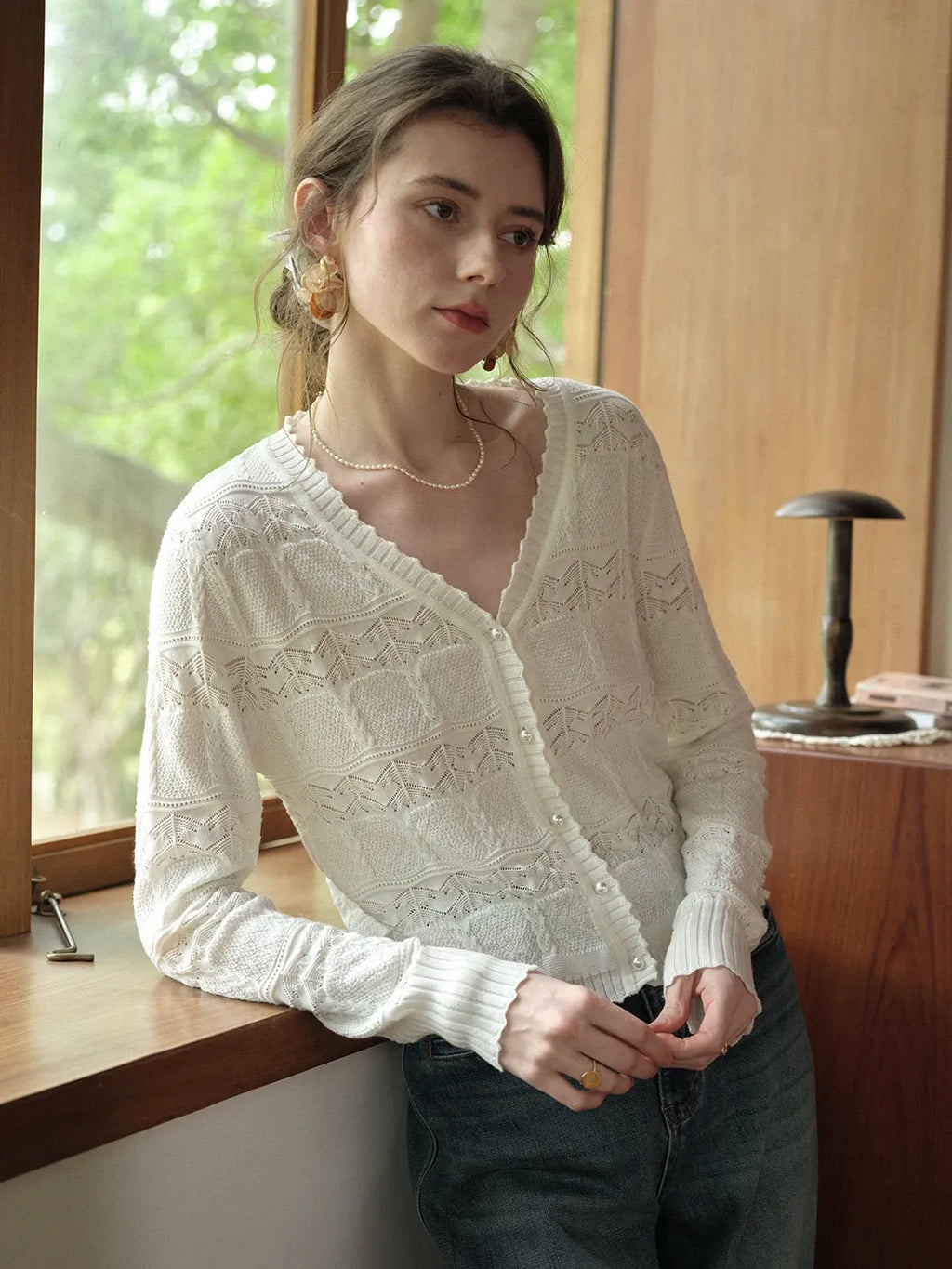 Elouise V-Neck Wool Cardigan