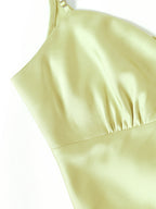 Kristin French V-Neck Slip Yellow-green Dress