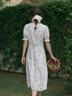 【Final Sale】Stormi Charming V-neck Lace Trimmed Floral Print Dress