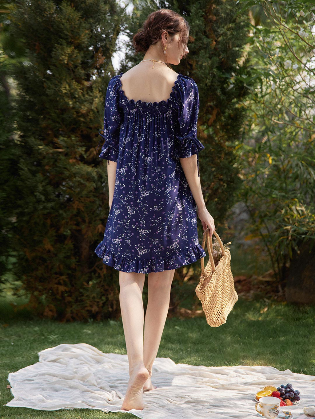 【Final Sale】Belle Square Collar Midi Pleated Dress
