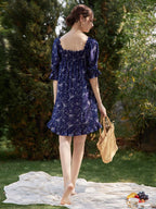 【Final Sale】Belle Square Collar Midi Pleated Dress