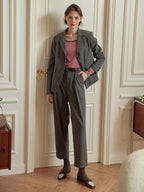 【FINAL SALE】Ashley High-waisted Grey Trousers