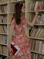 Adalyn Wavy Neck Floral 100% Cotton Dress