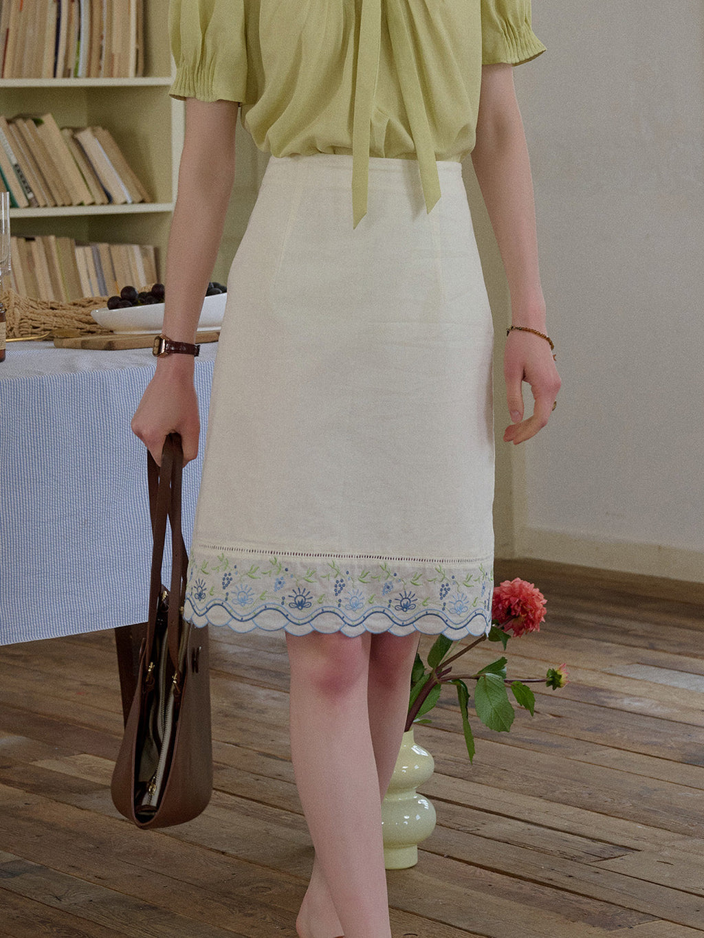 Annie Color Embroidery 100% Cotton Skirt