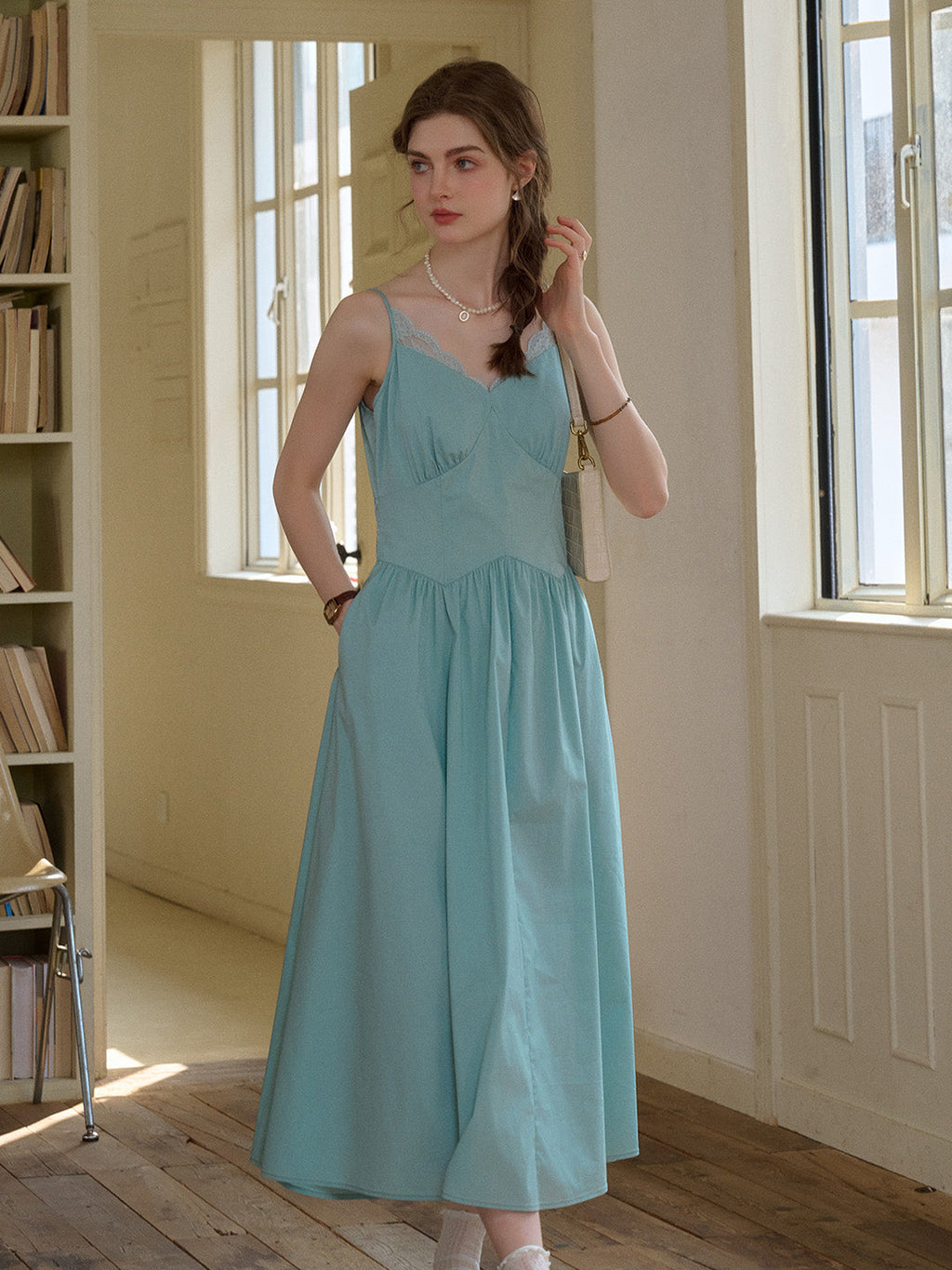 【Final Sale】Saylor Lace Cotton Sleeveless Dress