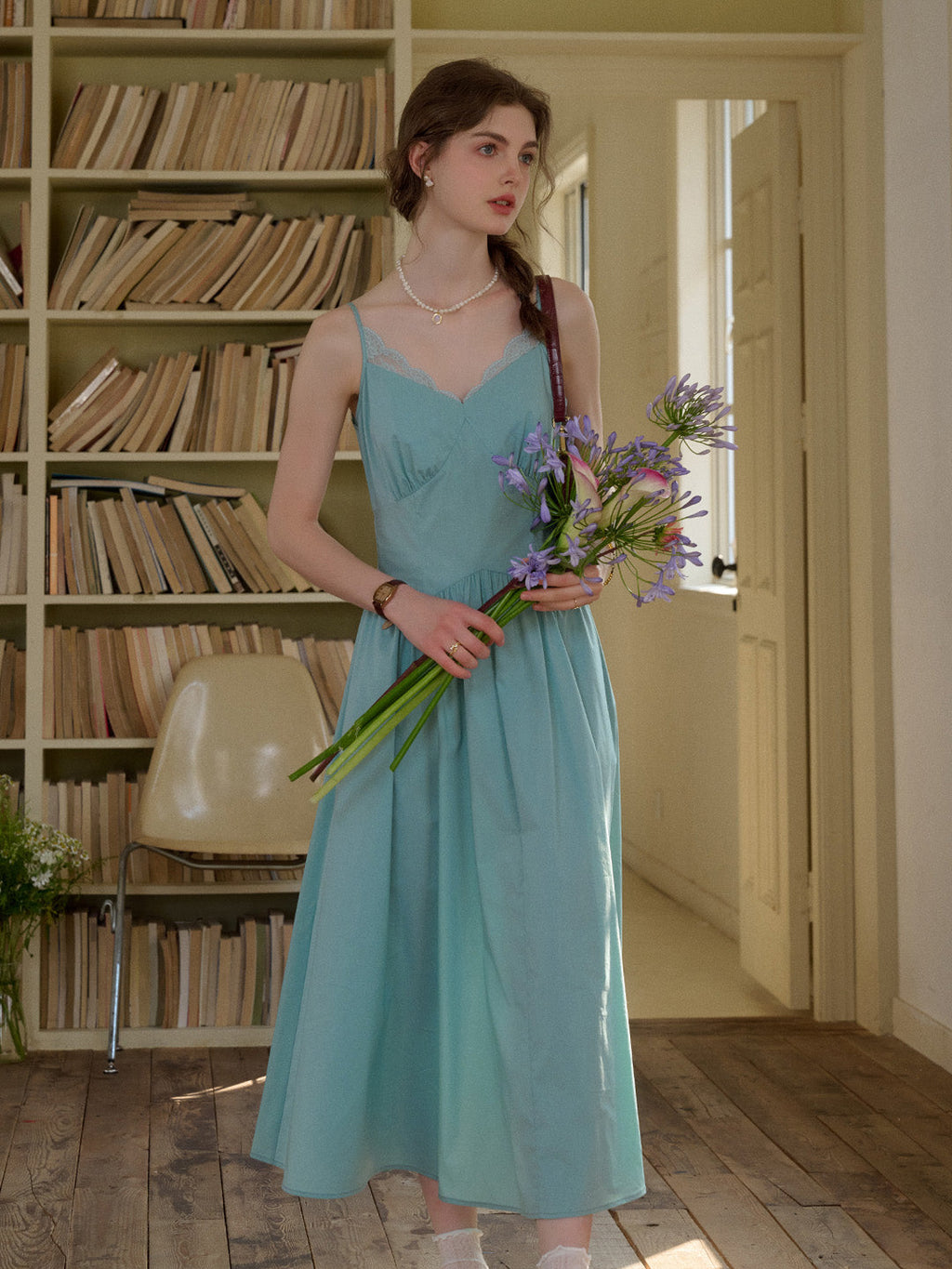 【Final Sale】Saylor Lace Cotton Sleeveless Dress