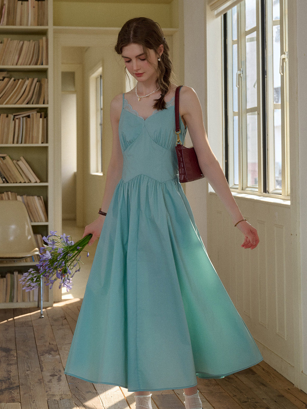 【Final Sale】Saylor Lace Cotton Sleeveless Dress