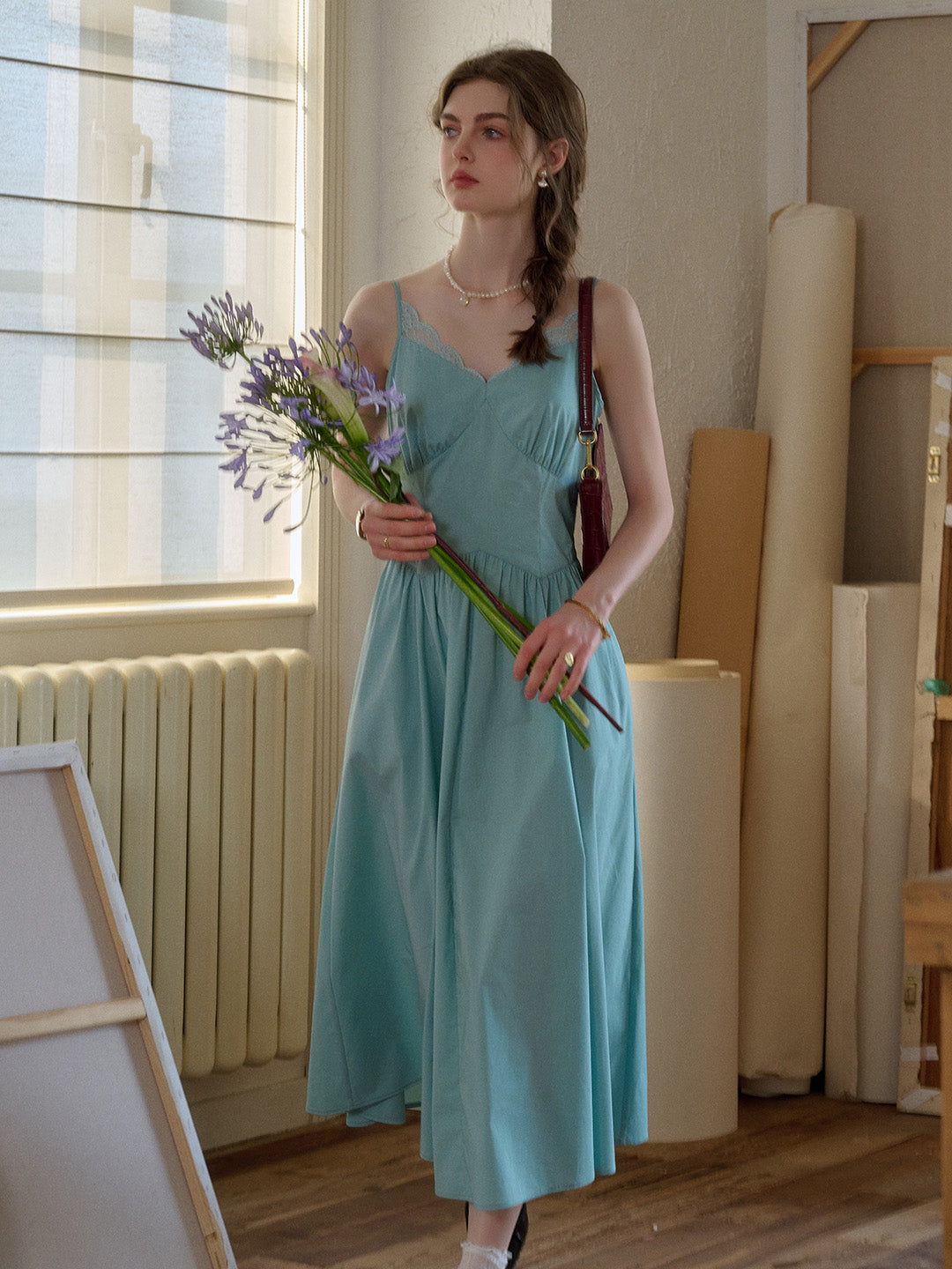 【Final Sale】Saylor Lace Cotton Sleeveless Dress