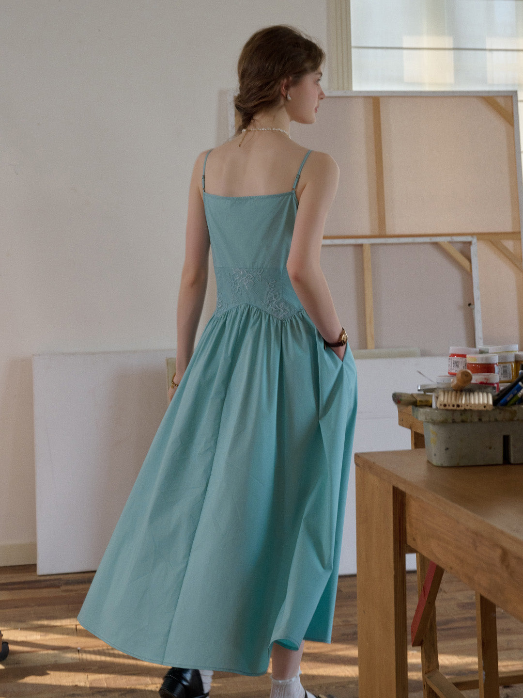 【Final Sale】Saylor Lace Cotton Sleeveless Dress