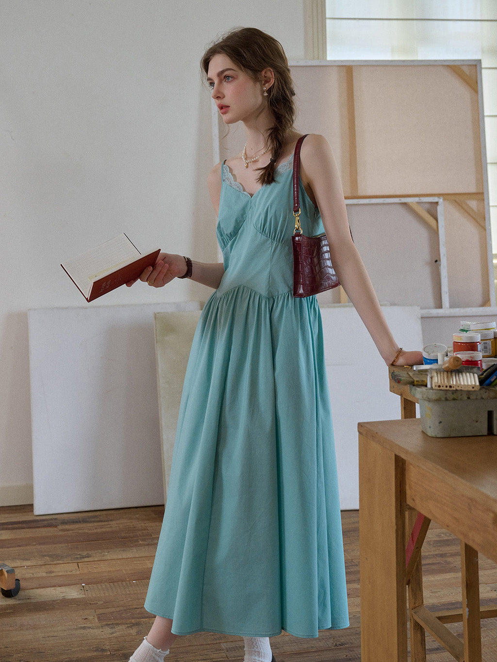 【Final Sale】Saylor Lace Cotton Sleeveless Dress