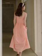 【Final Sale】Ana Sweetheart Neck Lace 100% Cotton Dress