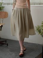 Alexandra Pleated Lyocell Skirt