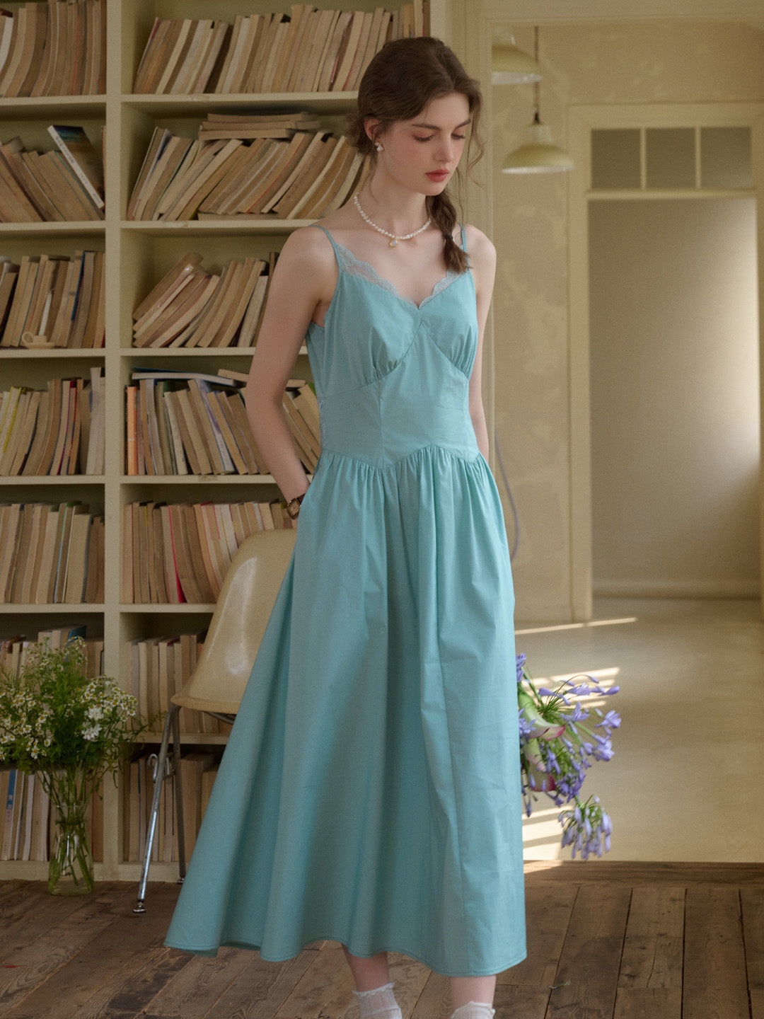 【Final Sale】Saylor Lace Cotton Sleeveless Dress
