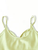 Kristin French V-Neck Slip Yellow-green Dress