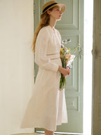 【Final Sale】Alaiya Lace Paneled Hollow Puff Sleeve Dress