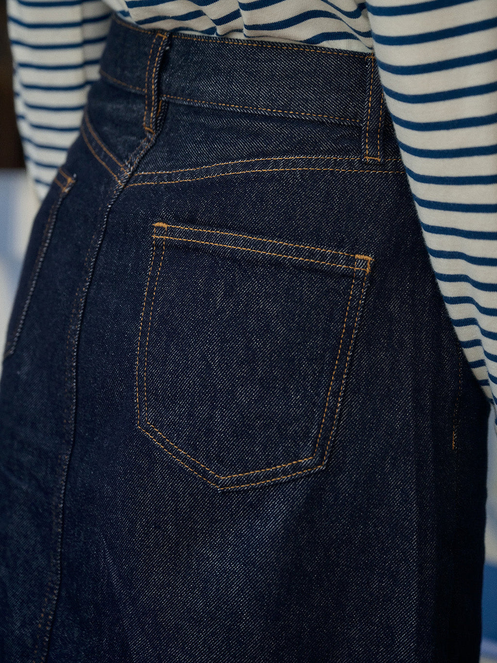 Kayleigh Vintage A-Line Cotton Denim Skirt