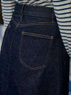 Kayleigh Vintage A-Line Cotton Denim Skirt