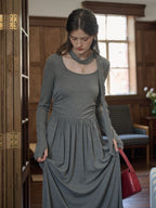 【Final Sale】Eloisa Round Neck Rose Bow Dress