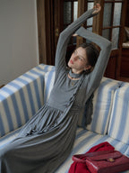 【Final Sale】Eloisa Round Neck Rose Bow Dress