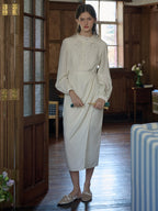 【Final Sale】Eve Trim Round Neck Hollow Rose Embroidered Lace Dress