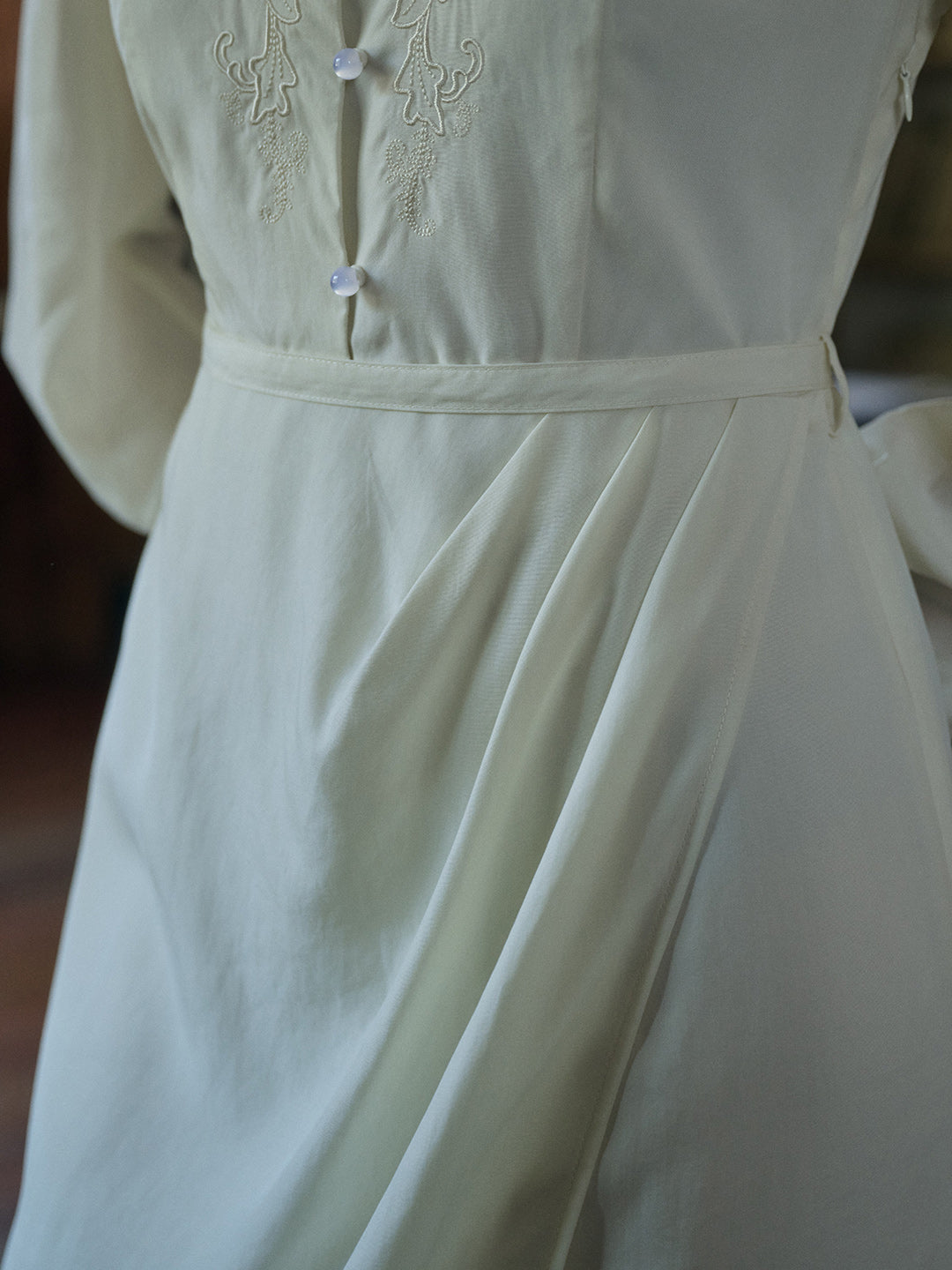 【Final Sale】Eve Trim Round Neck Hollow Rose Embroidered Lace Dress