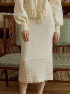 【Final Sale】Charley Cutout Crocheted Hem Skirt