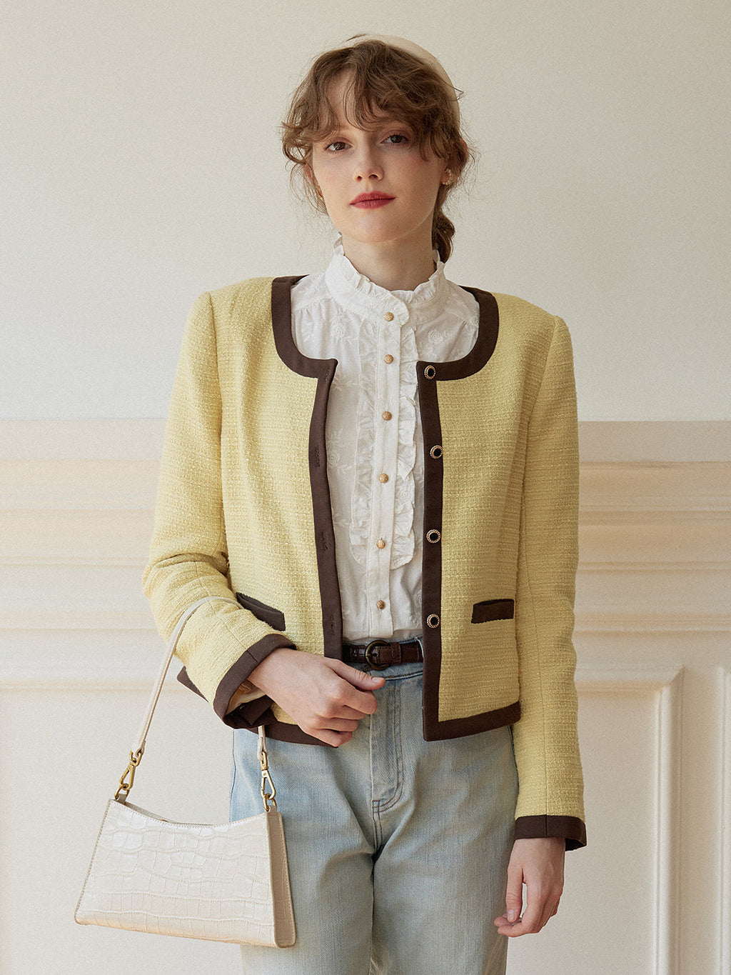Catherine Yellow Tweed Jacket
