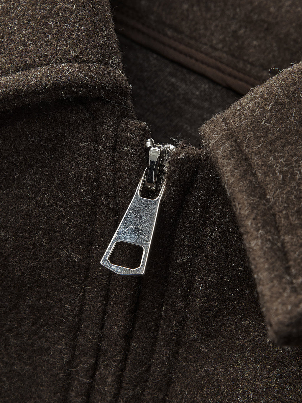 Plain Zipper Tweed Jacket