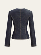 Metal Button Fitted Tailored Jacket