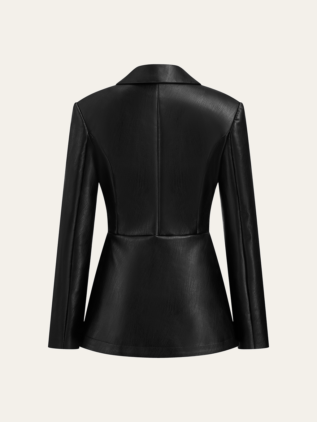 Single Button PU Leather Jacket