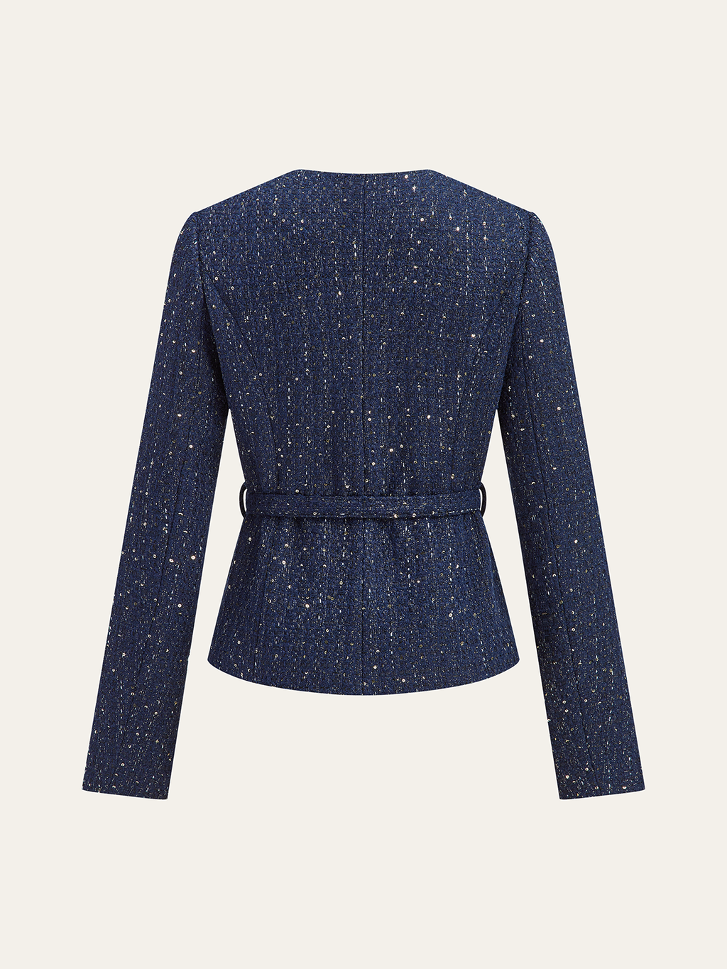 Metallic Button Tweed Jacket