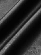Metal Button Puffed Sleeve PU Leather Jacket