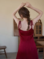【Final Sale】Jennifer Ruffled V-neck Slip Dress