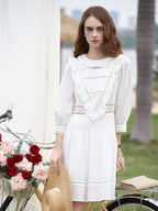 Lucille Victorian Long Sleeve White Dress