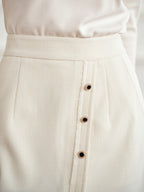 Aitana Apricot Brushed Tweed Skirt