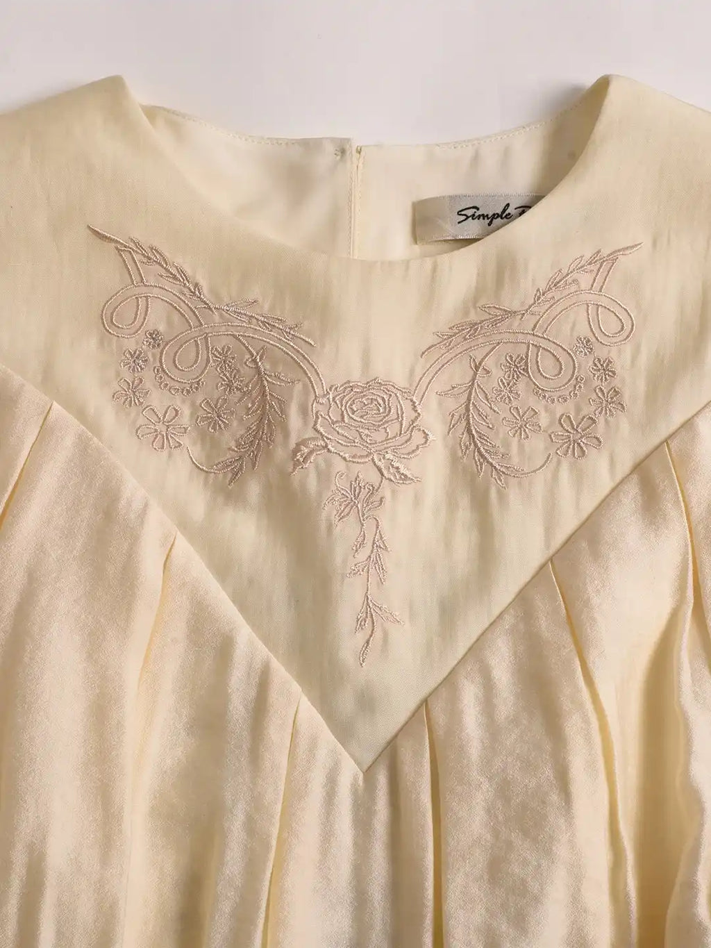 Rosie Round Neck Embroidery Dress