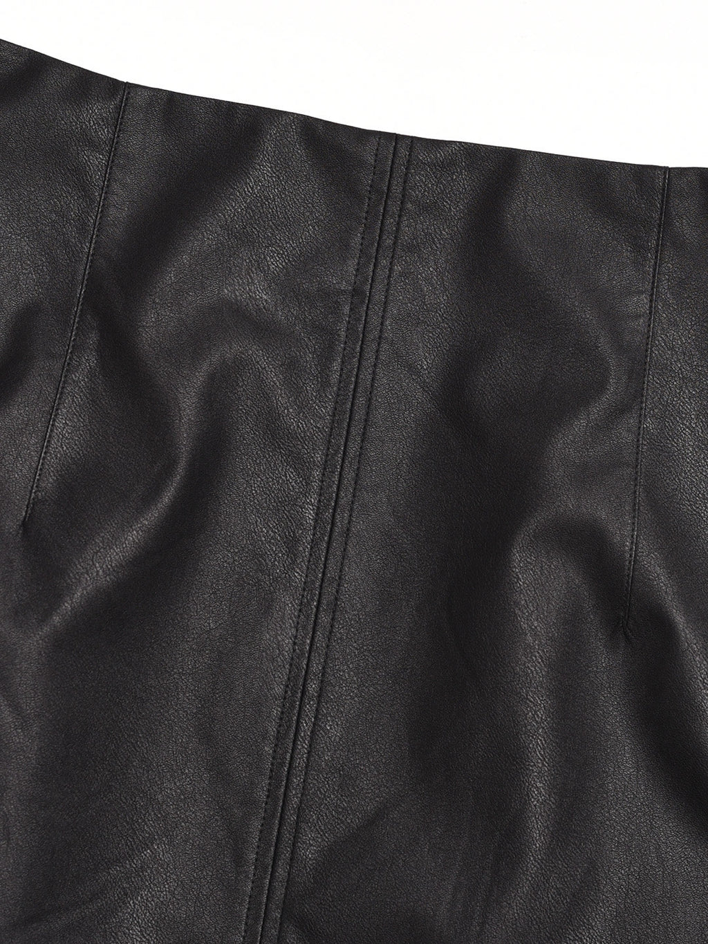 【Final Sale】Aisha Slit Mid-Length PU Leather Skirt
