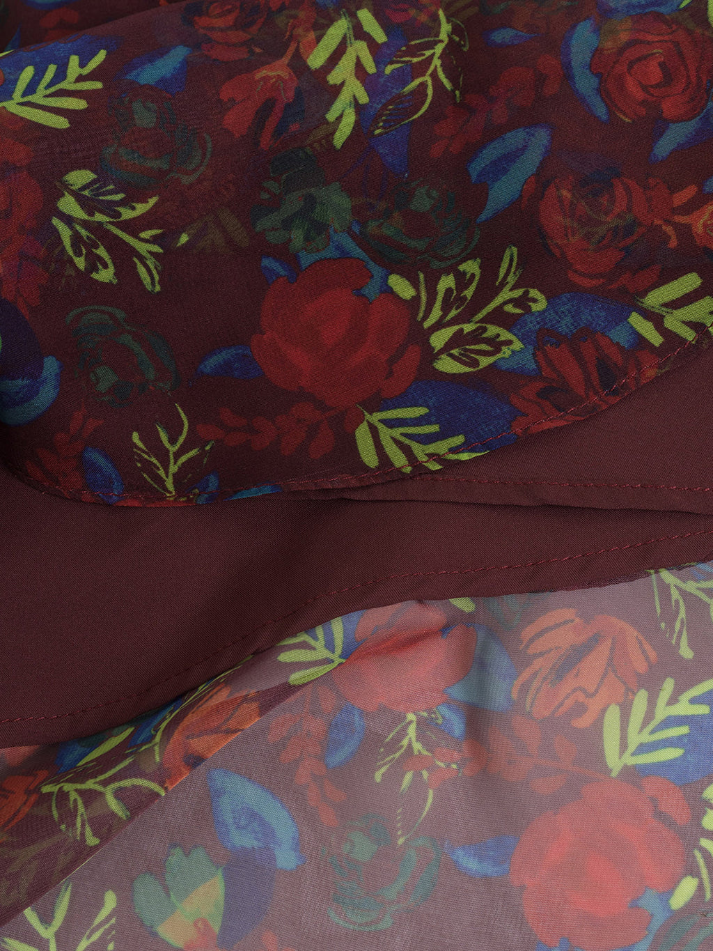 【Final Sale】Plus Size Kora Floral Printed Maxi Dress-Dark Red