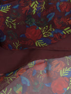 【Final Sale】Plus Size Kora Floral Printed Maxi Dress-Dark Red