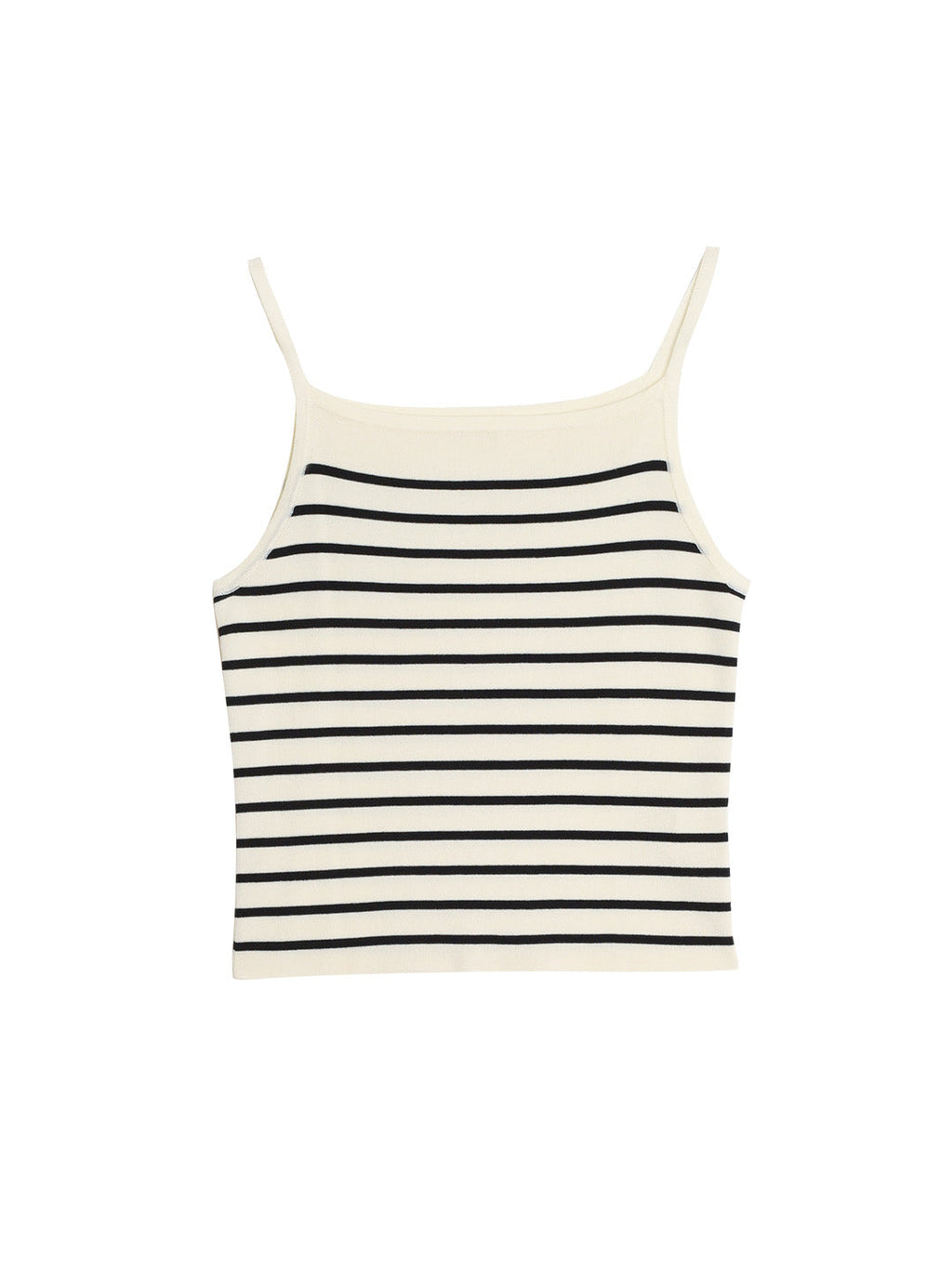 【Final Sale】Charlee Simple Square Neck Striped Sling Knitted Top