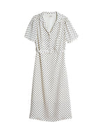 Baylee French Retro Polka Dot V-Neck Dress