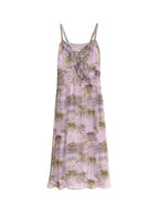 【Final Sale】Makayla Floral Print Tie V-Neck Trim Slip Dress