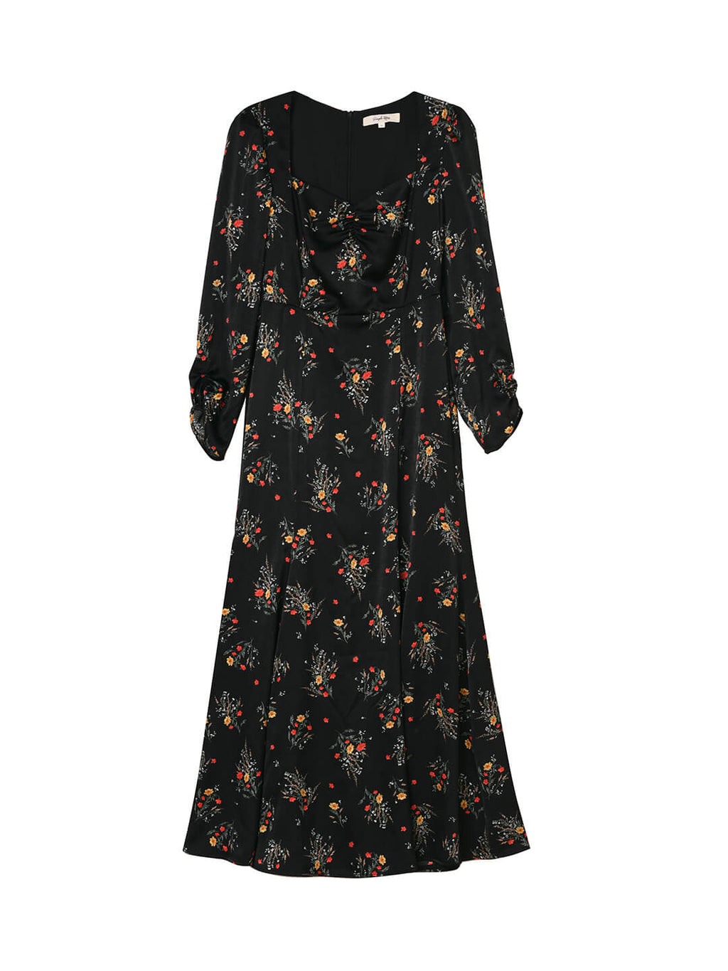 Ensley Floral Printed Black Dress