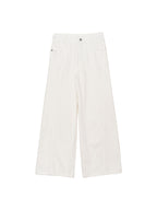 Katalina Vintage Low Rise Straight Leg Wide Leg Cotton Jeans-White