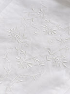 Afra White Stand-up Collar Bubble Sleeve Dress