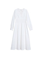 【Final Sale】Alaiya Lace Paneled Hollow Puff Sleeve Dress